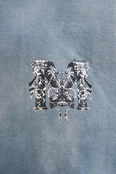 Machinist Чоловіча футболка M Letter Washed Yikamali Oversize Сіра