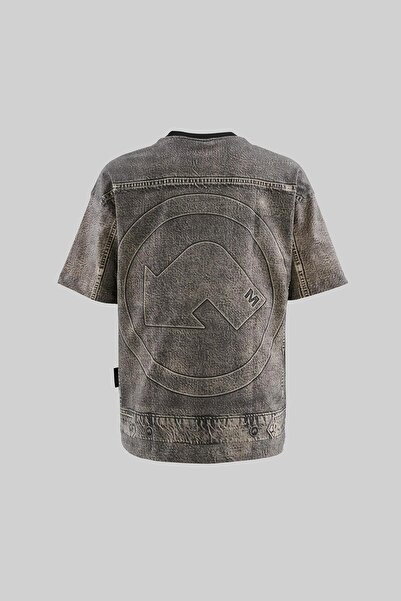 Machinist Men's Denim Efect Oversize Brown T-Shirt