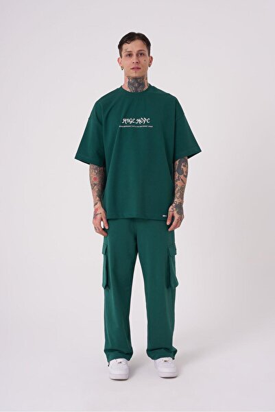 Machinist Ανδρικό μπλουζάκι High Hope Printed Oversize Petrol Green T-shirt