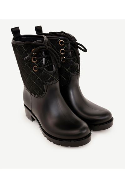 Yargıcı Kapitone Detaylı Kısa Yağmur Botu