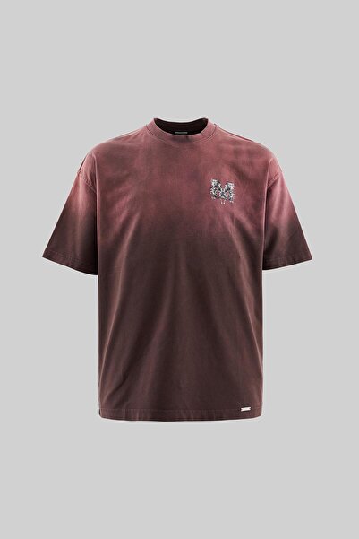 Machinist Чоловіча футболка з великим принтом Yikamali Oversize Dark Coffee Tişört