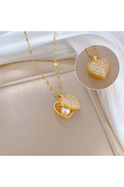 HISCOSMETIC Paslanmaz Çelik Zincir Kalpli Kolye Erkekler ve Kadınlar için Sev...