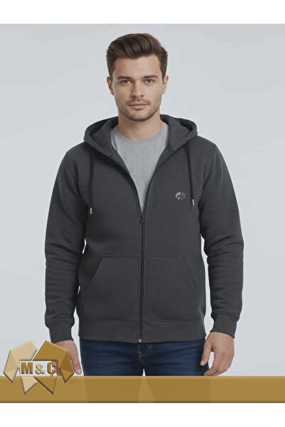 MÇ FAMİLY STORe Shardonlu 3-Ply Hooded Zippered Sweatshirt Oversized Thick Co...