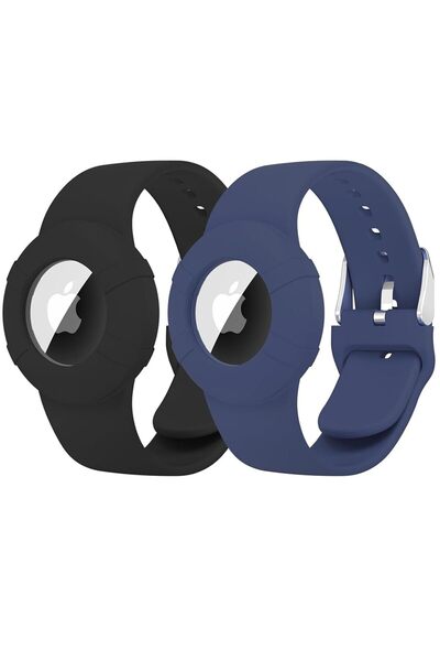 O Ozone سوار معصم Air Tag من السيليكون الناعم (عبوة من قطعتين) | سوار للأطفال | حامل جهاز تعقب GPS خفيف الوزن