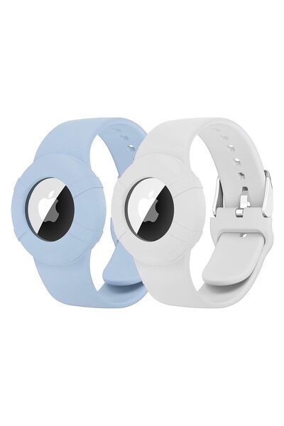 O Ozone سوار معصم Air Tag من السيليكون الناعم (عبوة من قطعتين) | سوار سيليكون...