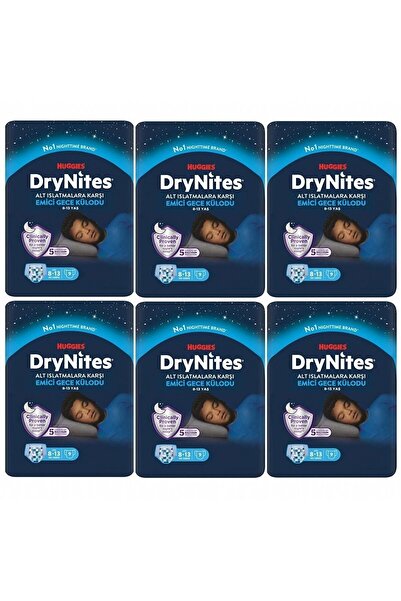 Huggies DRYNİTES EMİCİ GECE KÜLOT BEZ ERKEK 8-13 YAŞ 9 LU 6 PAKET