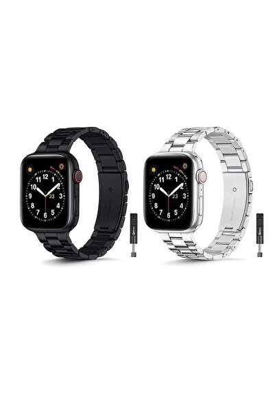 O Ozone (عبوة من قطعتين) سواران معدنيان رفيعان لساعة Apple Watch Series 10 | ...