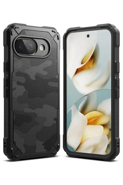 Ringke غطاء حماية لهاتف Google Pixel 9a | سلسلة Rugged Gear | أسود مموه