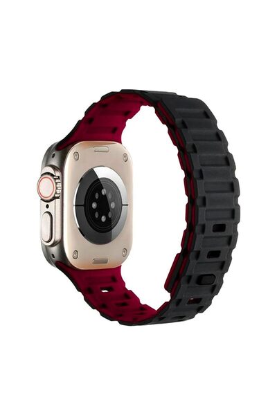 O Ozone سوار سيليكون مغناطيسي لساعة Apple Watch 42 مم 41 مم 40 مم 38 مم - أسو...