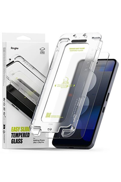 Ringke واقي شاشة Nothing Phone 3a / 3a Pro | زجاج مقسّى [سهل الانزلاق] | عبوة...