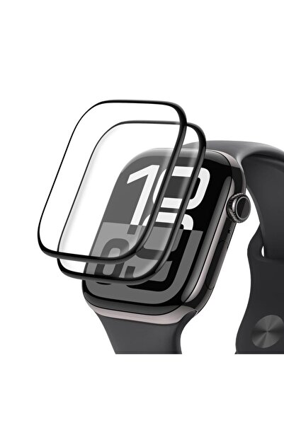 O Ozone واقي شاشة Apple Watch Series 10 مقاس 46 مم | غشاء TPU | أسود | عبوة م...