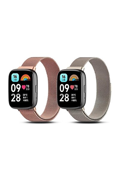 O Ozone (Pack of 2) Milanese Loop Bands For Redmi Watch 3 Active/Redmi Watch 3 Lite