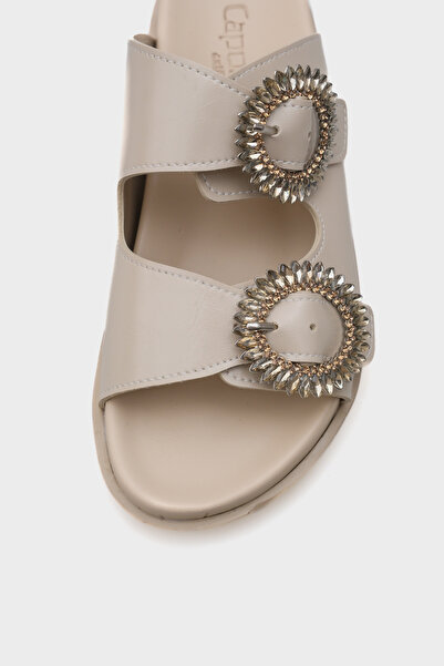 Capone Outfitters Marice Stone Buckle Flat Heeled Women's Slippers