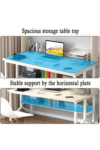 ZUIHAO Writing Study Table with Bookshelf, Home Office Computer Desk for PC Laptop 120 * 60 * 141.5cm,White