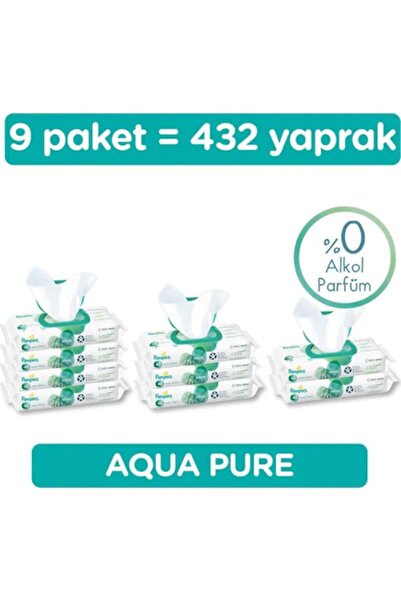 Prima Islak Havlu Mendil Aqua Pure 9'lu Fırsat Paketi 432 Yaprak