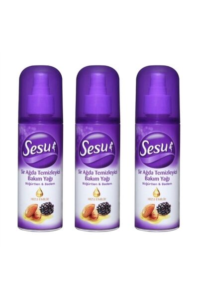 Sesu Böğürtlen & Badem Sir Ağda Temizleyici Bakım Yağı  3x150ml
