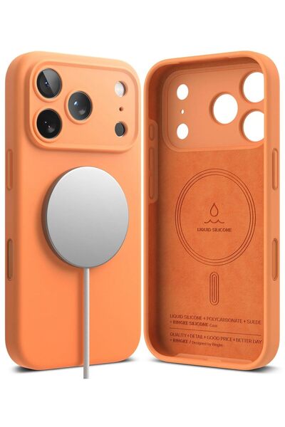 Ringke غطاء حماية لجهاز iPhone 17 Pro Max | سلسلة سيليكون مغناطيسية | برتقالي