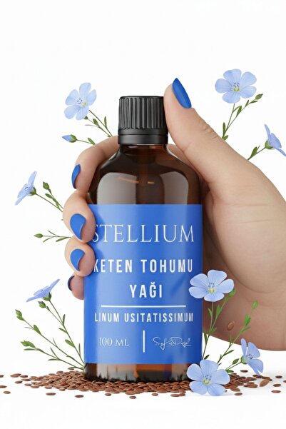 STELLIUM 100 مل زيت بذور الكتان النقي والطبيعي 100% - معصور على البارد