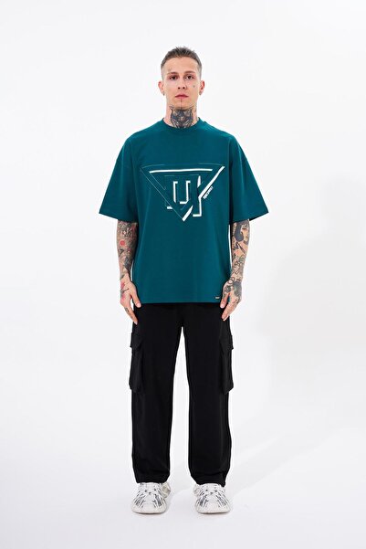 Machinist Ανδρικό μπλουζάκι Triangel Applique Printed Petrol Green