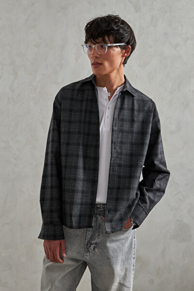 HYMAN Ανδρικό πουκάμισο Oversize 100% βαμβακερό καρό