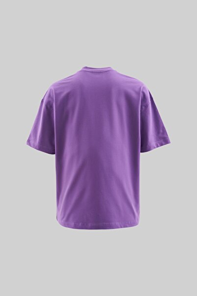 Machinist Ανδρικό μπλουζάκι B4 με στάμπα και κέντημα oversized Μωβ