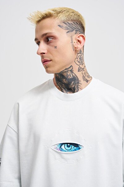 Machinist Ανδρικό μπλουζάκι Born Again Eye Washable oversized σε γκρι στάμπα