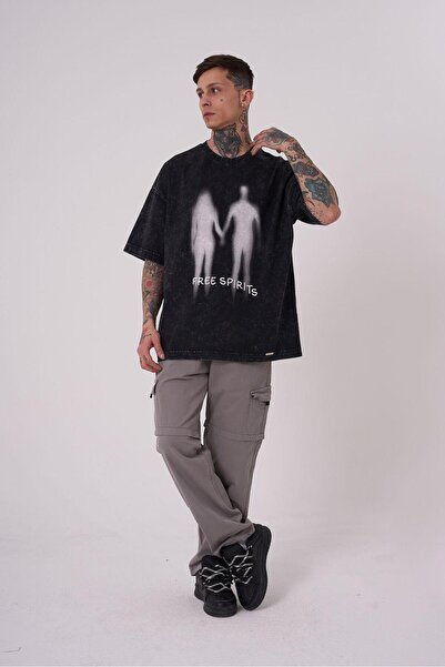 Machinist Ανδρικό μπλουζάκι χωρίς Sprit Washed Oversize Asphalt