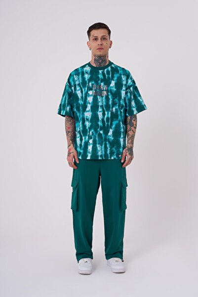 Machinist Ανδρικό μπλουζάκι Batic με τύπωμα oversized Oil Green