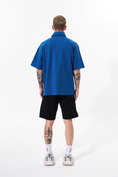 Machinist Чоловіча футболка з коміром-поло Oversize Indigo