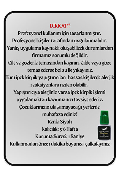 Master Lashes Ipek Kirpik Yapıştırıcısı Orjinal Kore Yeşil Kapak 5ml