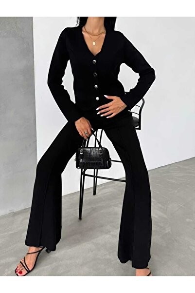 Cemre Life Set de tricotaje evazat pentru femei New Deux, cu design modern, c...