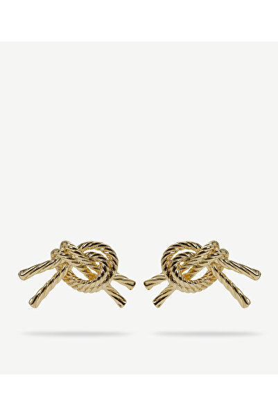 Yargıcı Düğüm Detaylı Gold Küpe