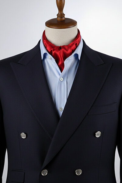 Kravatkolik Red Plain Ascot Scarf K573