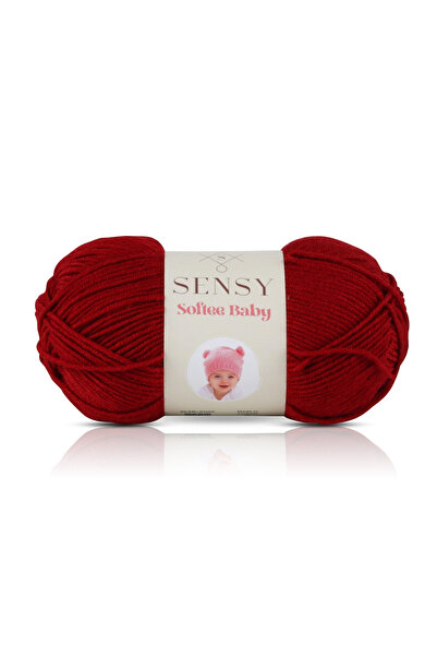 SENSY Premium Softee Baby El Örgü Ipi Elit Baby Bebek Ipi Hırka Kazak Atkı Bere Patik Battaniye İp Kırmızı