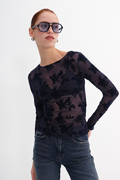 Addax Μπλούζα από τούλι με σχέδιο B18507