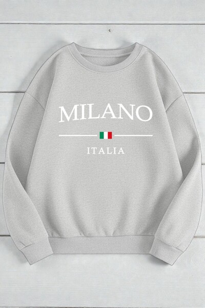 uyguntarz Unisex Milano Italy Design Printed Crew Neck Sweatshirt