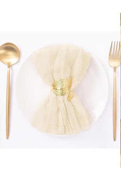 Generic 6 Pcs Boho Gauze Cheesecloth Cotton Dinner Napkins 50x50cm (Beige)