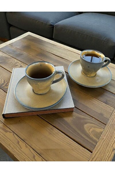 Home Inn Home Textile Rustic Matte Ceramic Coffee Cup Set – 4 Pieces, Handcrafted Vintage Espresso - Coffee Set