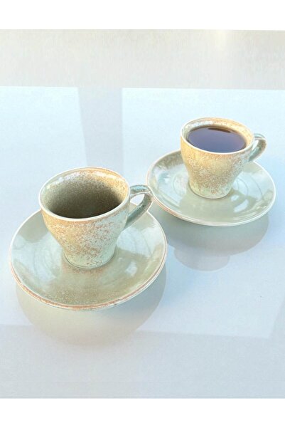 home inn Rustic Textured Set of 2 Ceramic Coffee Cups – Modern Set in Natural Tones with Handcrafted Look