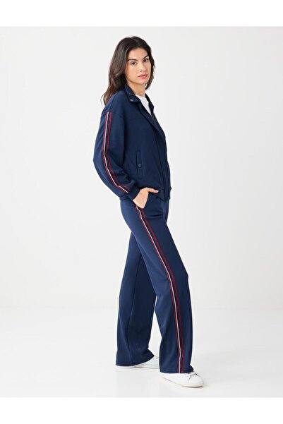 Jimmy Key Синій штани з нормальною талією і нормальною довжиною, з модального трикотажу