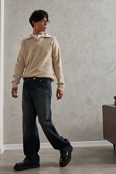 HYMAN Férfi extra bő Jean nadrág