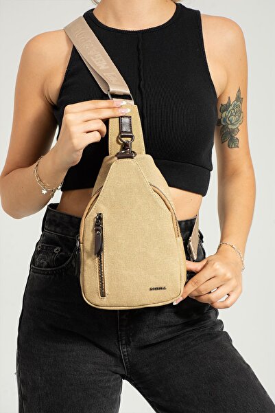 MOGAMS Unisex Çapraz Omuz ve Göğüs Çantası Body Bag Kanvas Çok Bölmeli Kullan...
