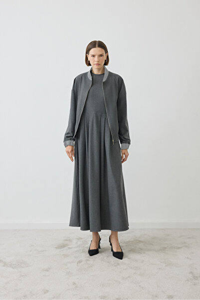 TERZİ DÜKKANI طقم فستان وسترة VALLE BOMBER باللون الأنثراسيت