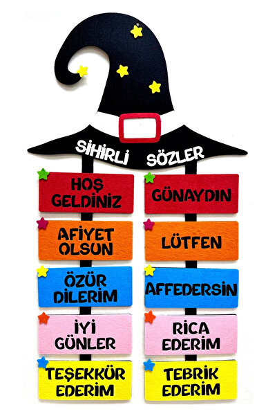 keçeli dünyam Sihirli Sözler (keçe Eğitim Materyali)