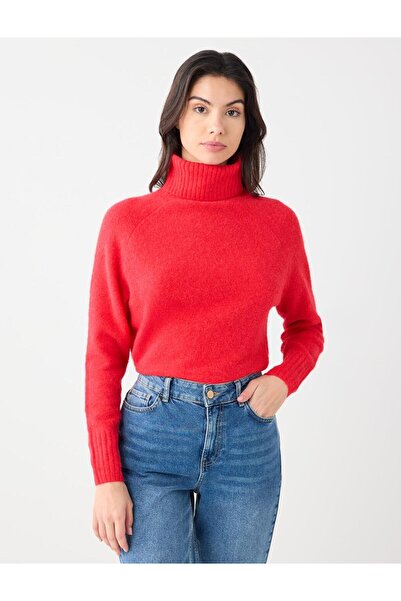Jimmy Key Κόκκινο πλεκτό πουλόβερ με ίσιο κόψιμο