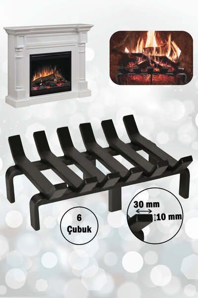 AKTEPE Group Şömine Izgarası 6 Çubuklu 36 Cm X 32 Cm Ekstra Dar Gözlü Izgara