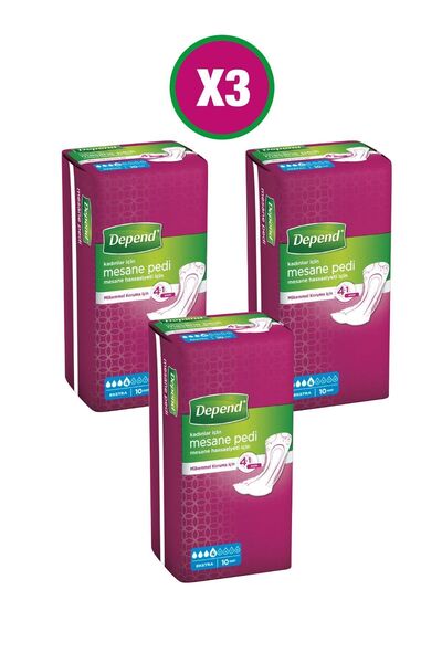 Depend MESANE PEDİ KADIN EKSTRA 10 LU 3 PAKET