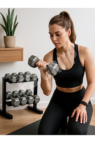 FSHOME FS Grup Dambıl Rafı - İki Katlı Dambıl Standı