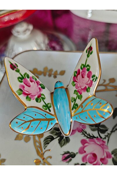 manushum Kelebek Porselen Aksesuar-Bebe Mavi 1 Adet
