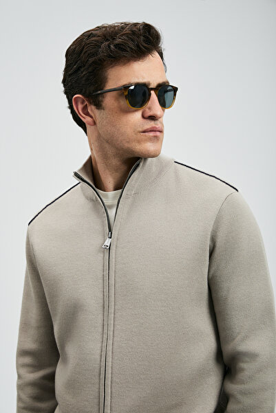 Lufian Troy Men's Cardigan Beige